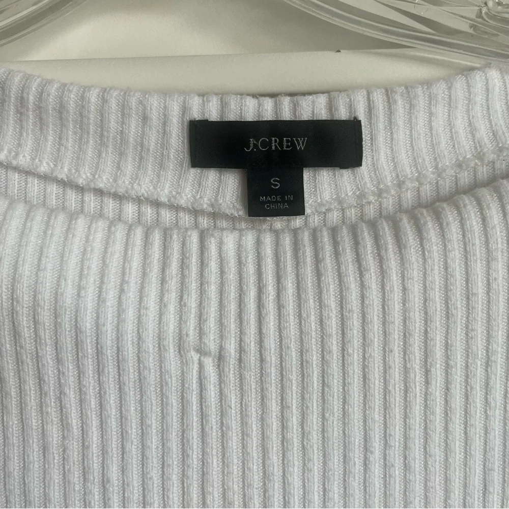 J. crew (S) White Ribbed Boatneck Top - Picture 2 of 5